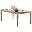 ACME Kacela Rectangular Wood Extendable Dining Table in Champagne and Mirrored