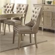 ACME Kacela Faux Leather Tufted Dining Side Chair in Champagne Brown