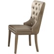 ACME Kacela Faux Leather Tufted Dining Side Chair in Champagne Brown