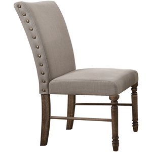 acme leventis parson dining side chair in cream and weathered oak