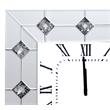 ACME Hessa Square Wall Clock with Faux Rhinestones Inlay Wood Frame in Mirrored