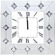 ACME Hessa Square Wall Clock with Faux Rhinestones Inlay Wood Frame in Mirrored