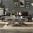 ACME Silchester Leather Sofa in Oak and Distress Chocolate