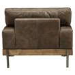 ACME Silchester Leather Accent Chair in Oak and Distress Chocolate
