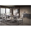 ACME Leventis Rectangular Wood Top Trestle Dining Table in Weathered Gray
