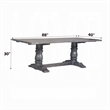 ACME Leventis Rectangular Wood Top Trestle Dining Table in Weathered Gray