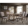 ACME Bernard Rectangular Trestle Dining Table in Weathered Oak Wood
