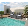 ACME Tashelle 3 Piece Wicker Patio Conversation Set in Gray
