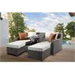 ACME Salena 3 Piece Wicker Patio Loveseat in Beige and Gray