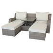 ACME Salena 3 Piece Wicker Patio Loveseat in Beige and Gray