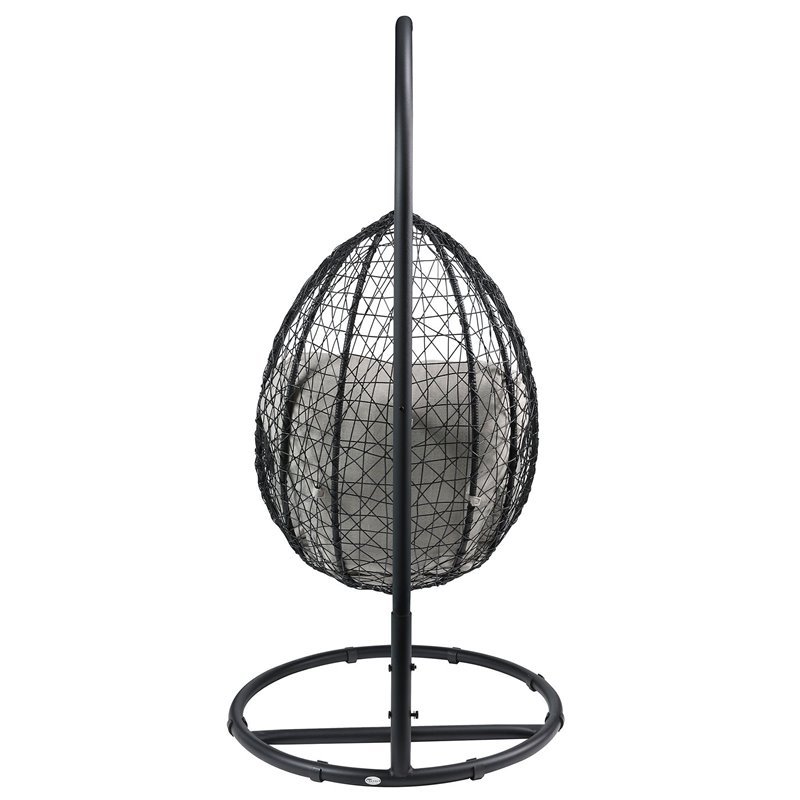 ACME Simona Patio Swing Chair in Beige and Black