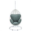 ACME Simona Patio Swing Chair in Green and White