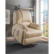 ACME Ixora Faux Leather Upholstered Recliner with Power Lift in Beige