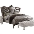 ACME Versailles Tufted Fabric and Wood California King Bed in Antique Platinum