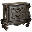 ACME Versailles 2 Drawer Wooden Nightstand in Antique Platinum and Brown