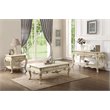ACME Ragenardus 2-Drawer Wooden Top Storage Coffee Table in Antique White