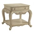 ACME Ragenardus 1 Drawer Wooden End Table with Bottom Shelf in Antique White