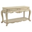 ACME Ragenardus 2 Drawer Wooden Console Table with Bottom Shelf in Antique White