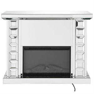 acme dominic mirrored electric fireplace
