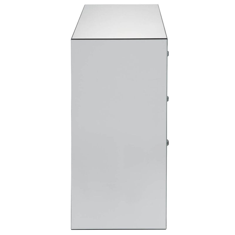 ACME Sonia 3 Drawer Glass Top Mirrored Console Table