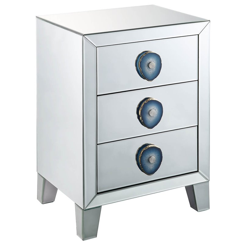 Acme Filip 3 Drawer Mirrored Nightstand