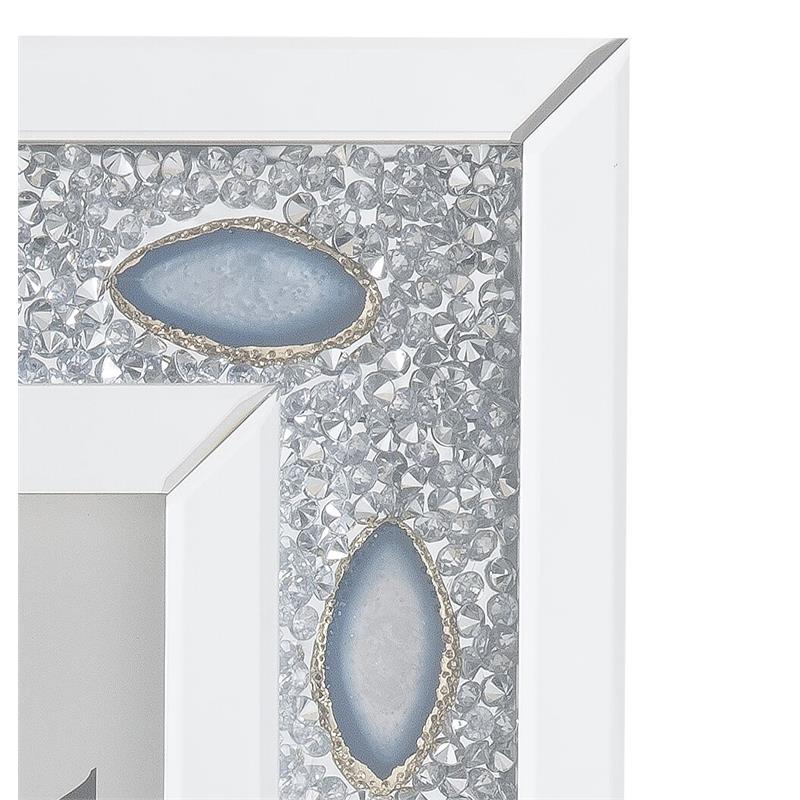 ACME Sonia Square Wall Clock with Faux Agate Inlay Frame in Mirrored