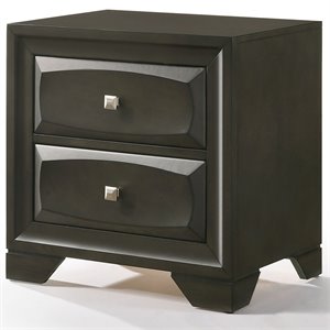 acme soteris 2 drawer nightstand in antique gray
