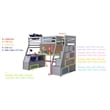 ACME Jason II Wooden Twin Storage Loft Bed in Gray