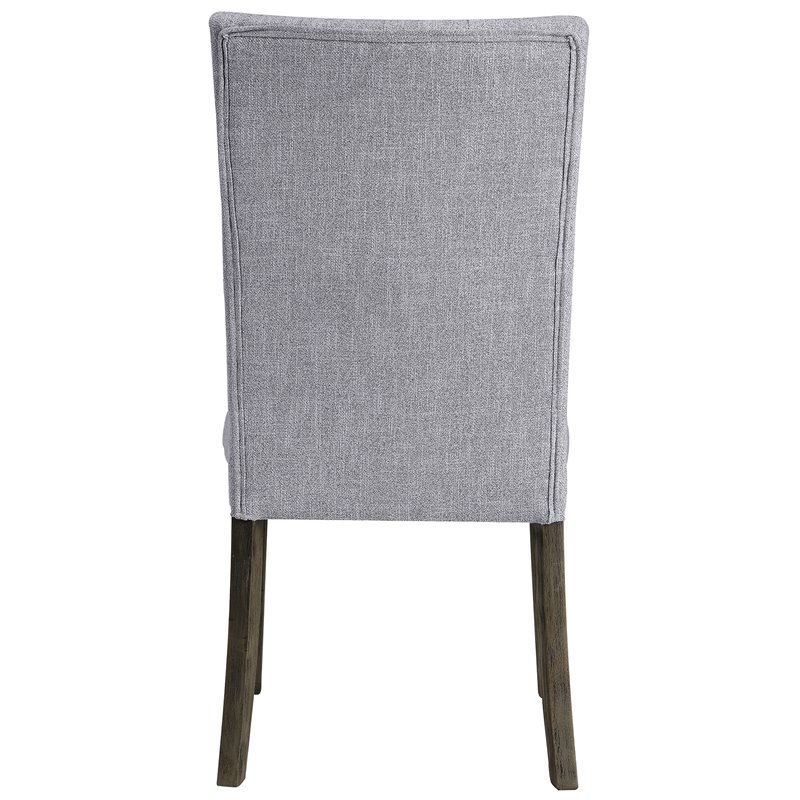 ACME Merel Tufted Parson Dining Side Fabric Chair in Gray (Set of 2)