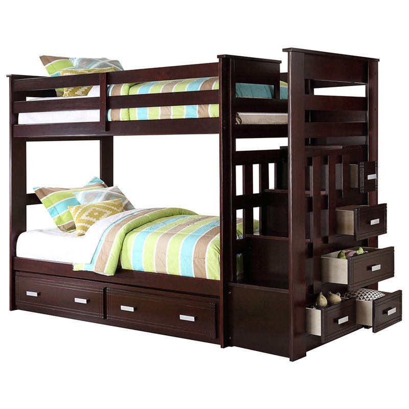 Acme Allentown Twin Over Twin Storage Bunk Bed With Trundle