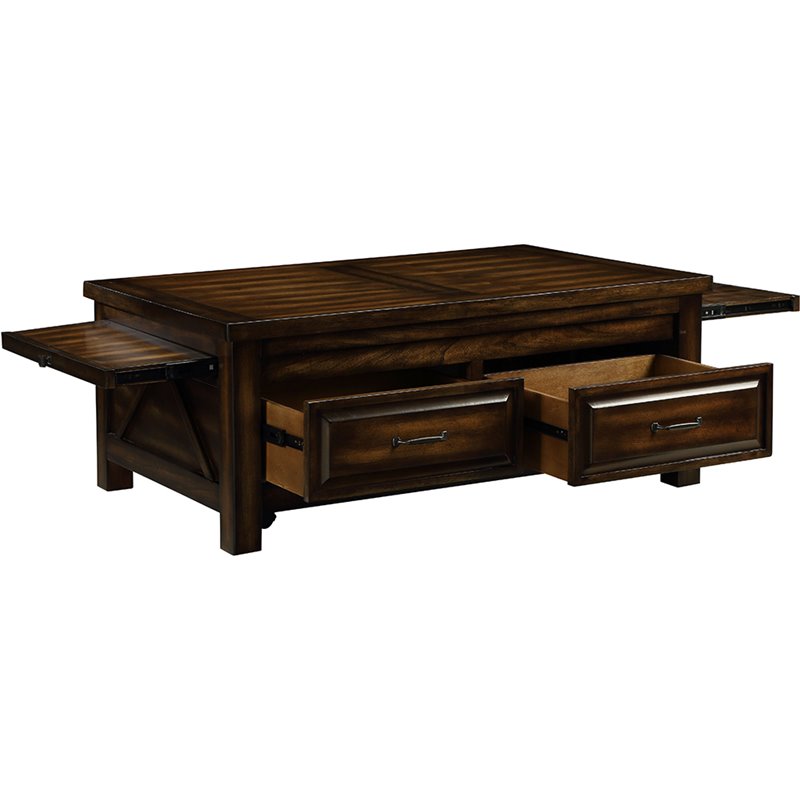 ACME Mucia Storage Coffee Table in Walnut 83015