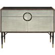 ACME Rosy Leather Top Console Table in Black and Silver