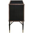 ACME Rosy Leather Top Console Table in Black and Silver