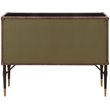 ACME Rosy Leather Top Console Table in Black and Silver