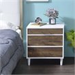 ACME Lurel Wooden Rectangular Nightstand in White and Weathered Oak
