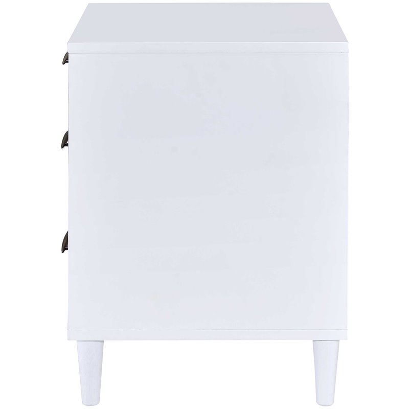 ACME Lurel Wooden Rectangular Nightstand in White and Weathered Oak
