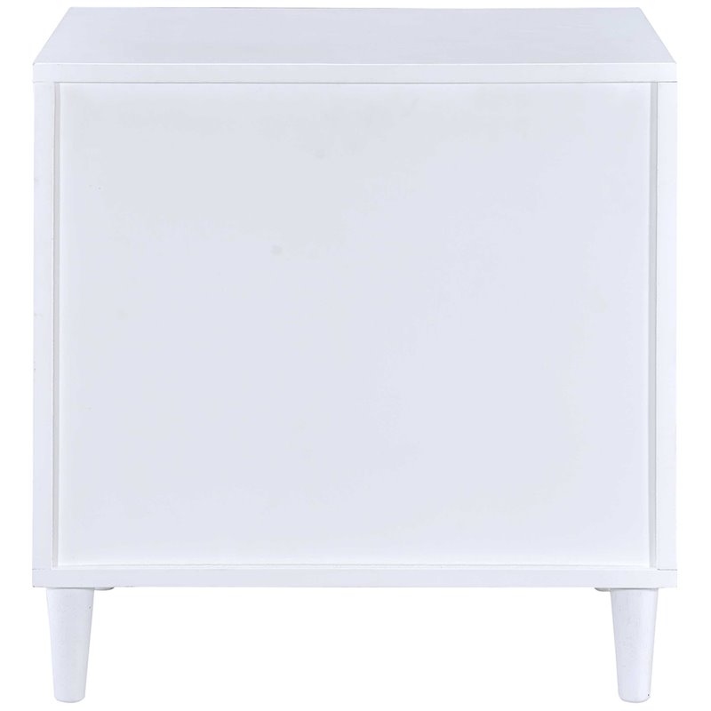 ACME Lurel Wooden Rectangular Nightstand in White and Weathered Oak