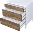 ACME Lurel Wooden Rectangular Nightstand in White and Weathered Oak