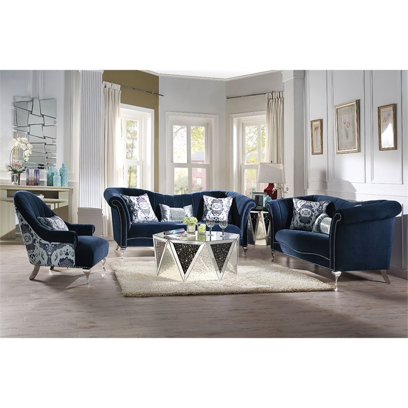 ACME Jaborosa Velvet Loveseat in Blue