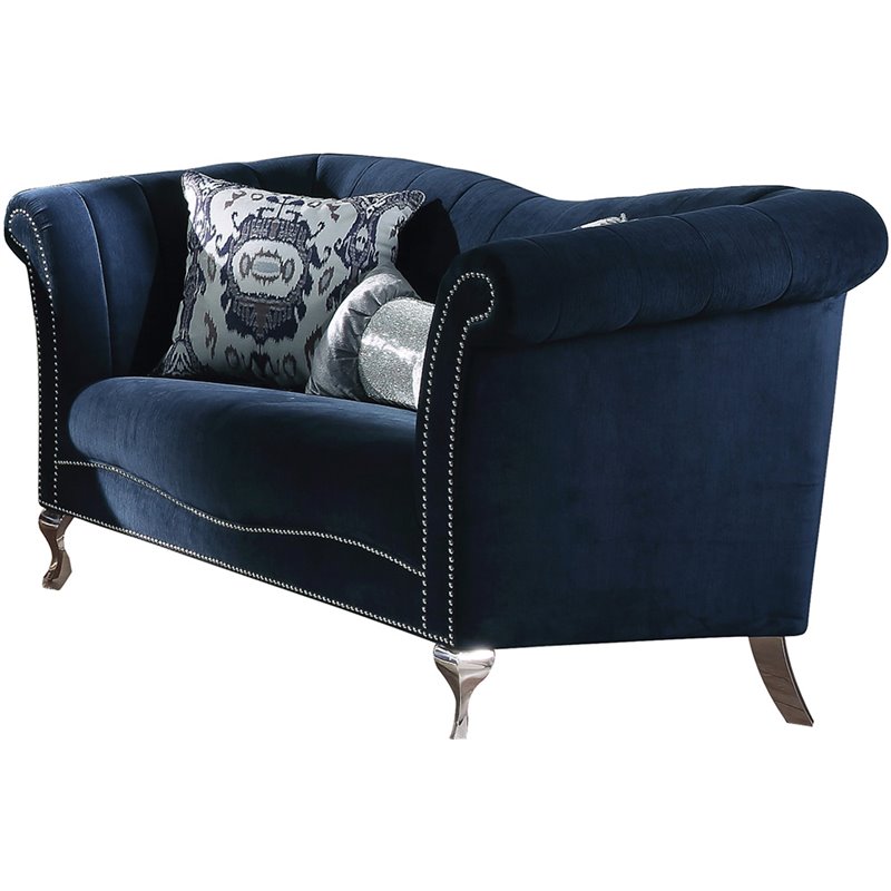 ACME Jaborosa Velvet Loveseat in Blue Cymax Business