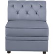 ACME Bois II Velvet Upholstered Button Tufted Armless Accent Chair in Gray
