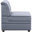 ACME Bois II Velvet Upholstered Button Tufted Armless Accent Chair in Gray