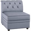 ACME Bois II Velvet Upholstered Button Tufted Armless Accent Chair in Gray