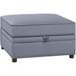 ACME Bois II Velvet Storage Ottoman in Gray