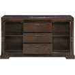 ACME Selma 3-Drawer Marble Top Wooden Server with 2 Doors in Black and Tobacco