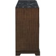 ACME Selma 3-Drawer Marble Top Wooden Server with 2 Doors in Black and Tobacco