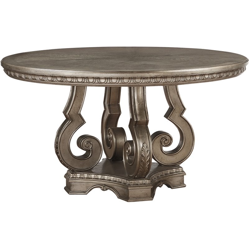 Acme Northville 60 Round Pedestal, 60 Round Pedestal Dining Table With Leaf