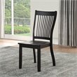 ACME Renske Wooden Slatted Back Dining Side Chair in Black Set of 2
