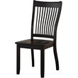 ACME Renske Wooden Slatted Back Dining Side Chair in Black Set of 2