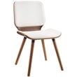 ACME Furniture Nemesia Faux Leather & Wood Accent Chair in White and Walnut
